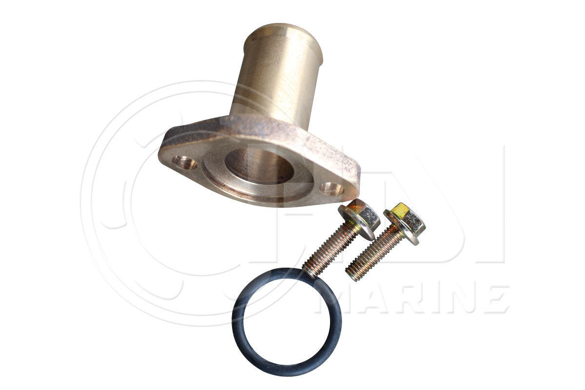 A metal marine fitting or bracket with a cylindrical top, shown with two threaded bolts and a black rubber O-ring TAMD Parts 
