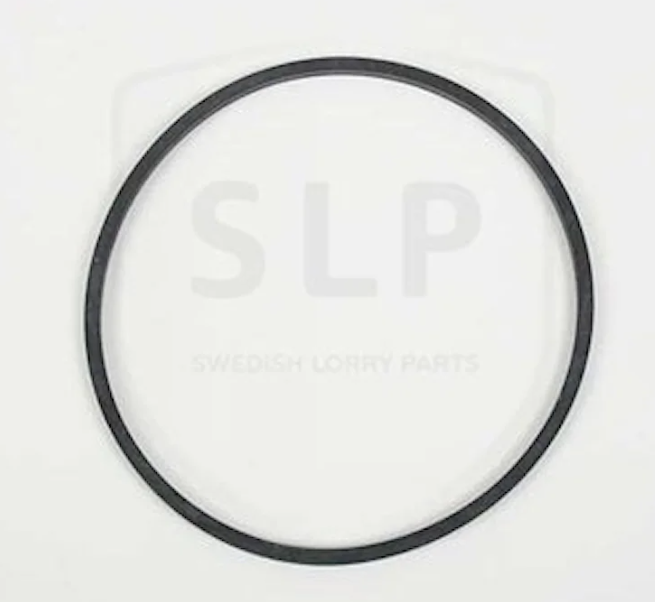 A black rubber O-ring or gasket shown flat against a white background with a faint 'SLP Swedish Lorry Parts' TAMD Parts