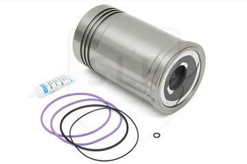 Mechanical component with purple washers and a tube 