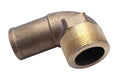 TAMD part, a brass elbow pipe fitting with a threaded male connection on one end and a smooth female connection on the other